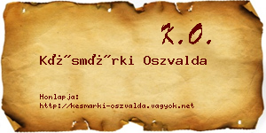 Késmárki Oszvalda névjegykártya